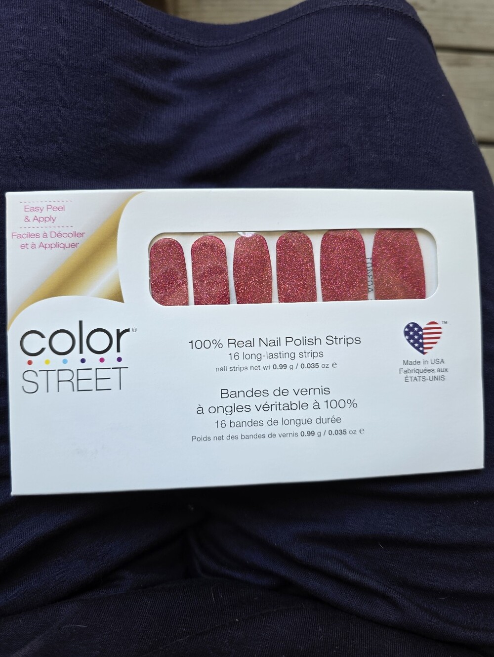 Color Street Sparkling Red Glitter Nail Polish Strips - 16 Strips